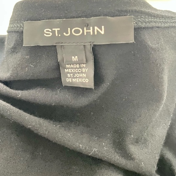 St. John Women's Black Studded Shirt Top with Short Sleeves, Size M - Picture 4 of 5